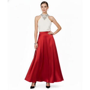 INC International Concepts Women’s Beaded Mock Neck Silk Tank Top Large Ivory